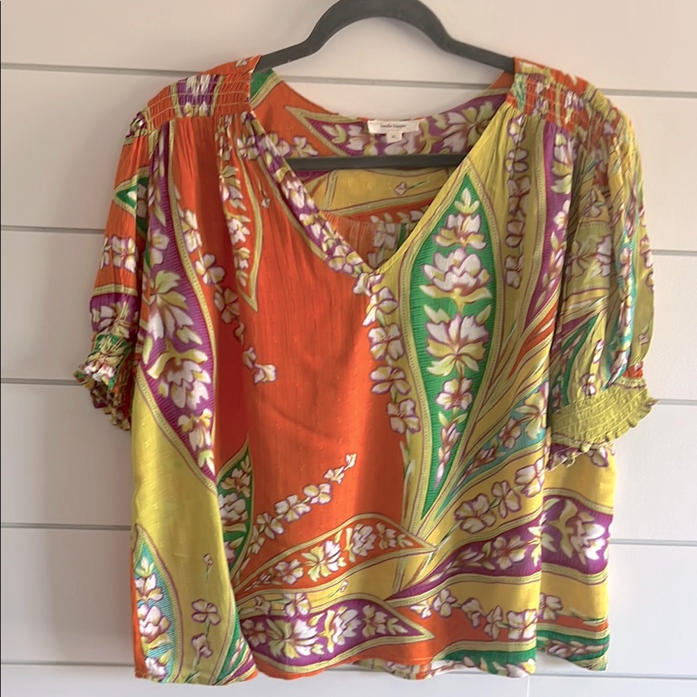 Haute Hippie Multicolor Floral Blouse